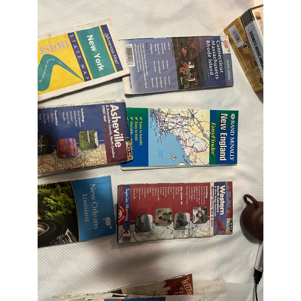 Lot of 6 Vintage & Modern Travel Maps Rand McNally AAA New York NC New Orleans